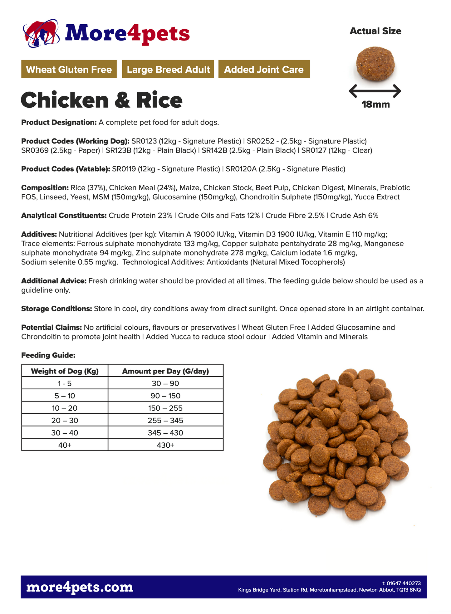 Chicken & Rice 2.5kg (Large Breed)