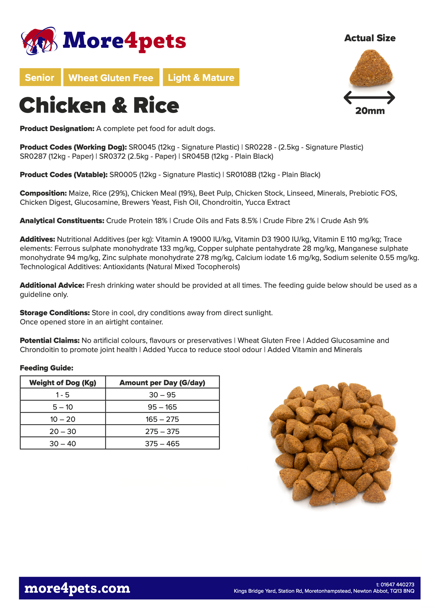 Chicken & Rice Senior (12kg