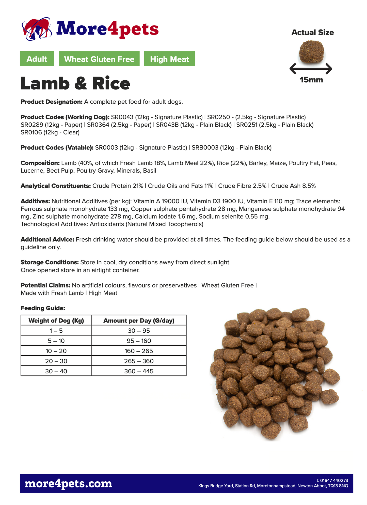 Lamb & Rice 12kg