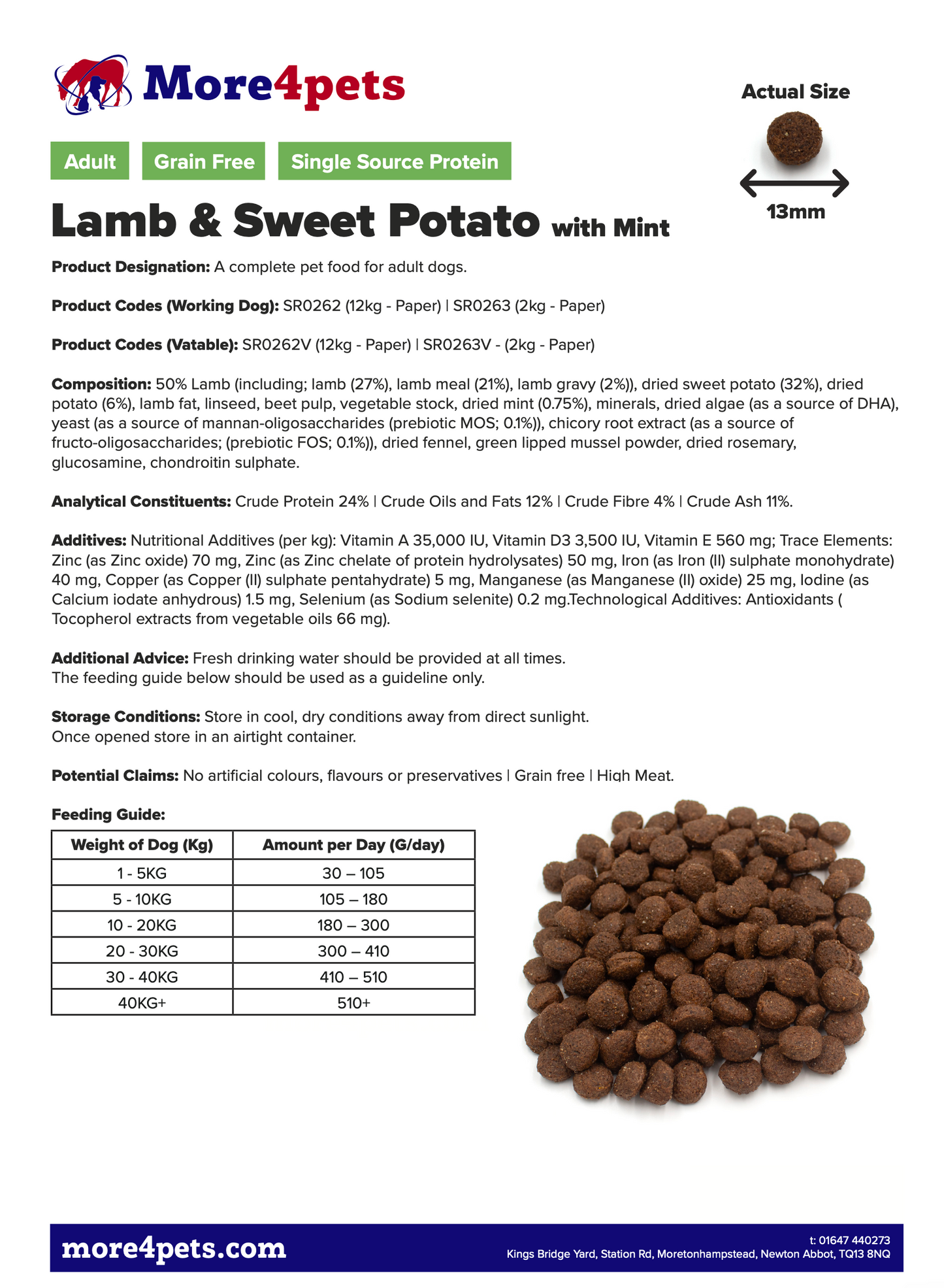 Lamb & Sweet Potato 12kg