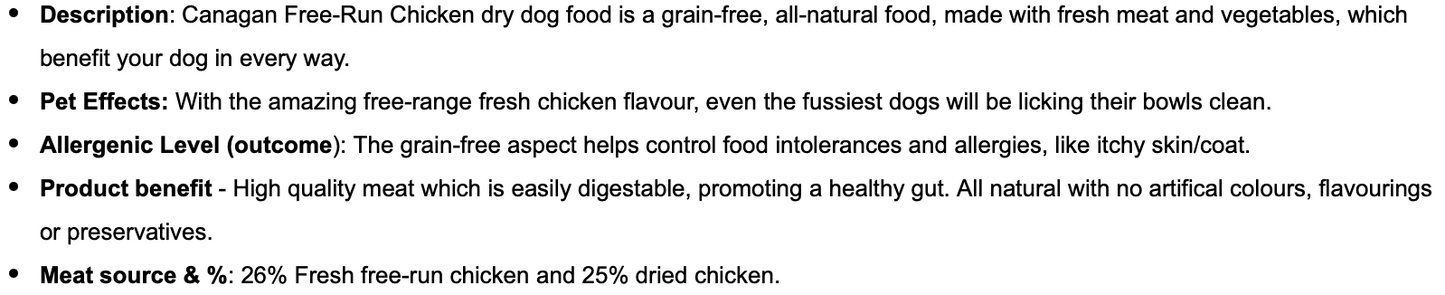 Canagan Free-Run Chicken Dry Dog Food - 12kg