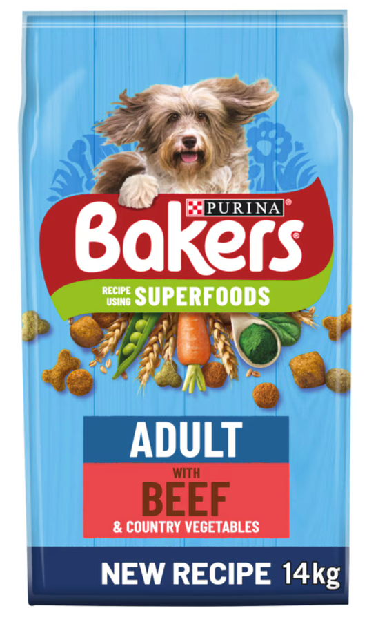 Bakers Complete Beef & Veg Dry Dog Food - 14kg