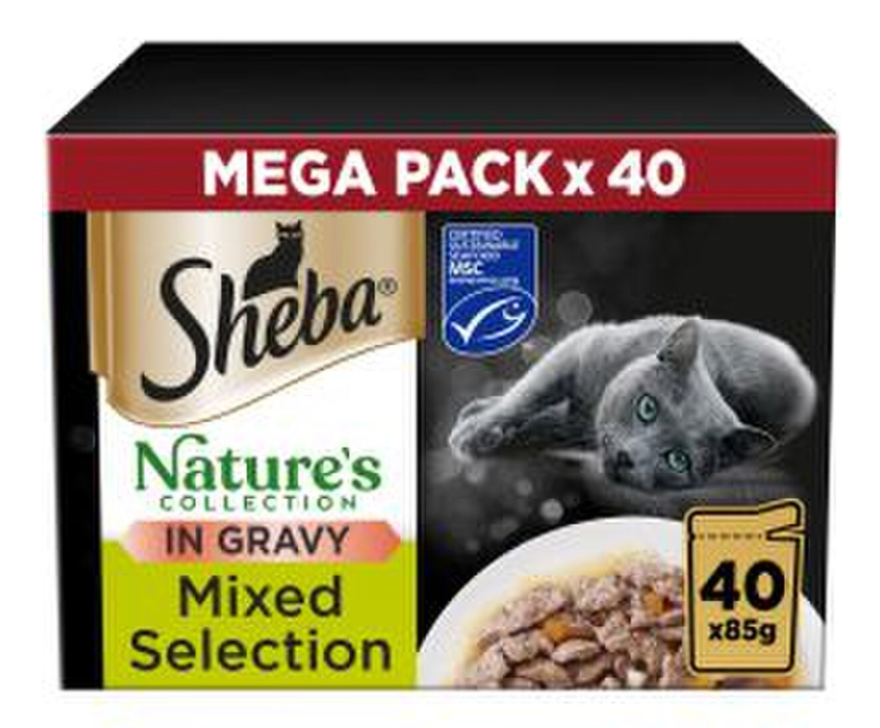 Sheba Natures Collection Mixed Selection in Gravy Cat Food Pouches - 40 x 85g