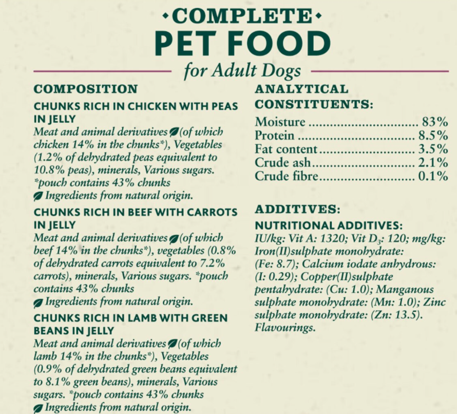 Winalot Meaty Chunks in Jelly Wet Dog Food Pouches - 40 x 100g
