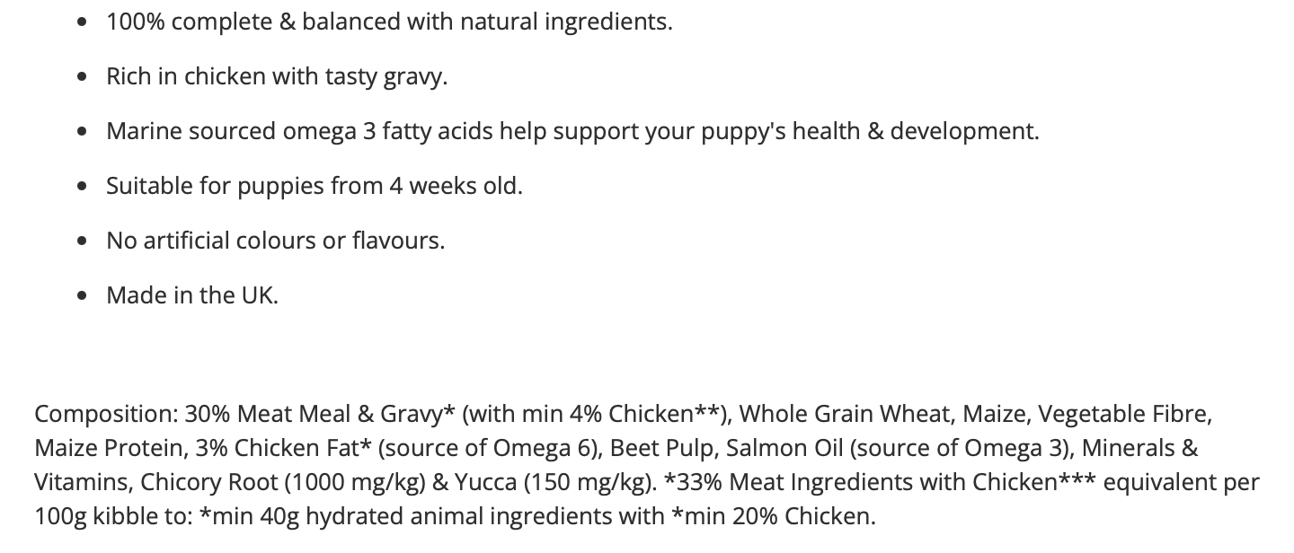 Wagg Complete Puppy Rich In Chicken With Gravy Dry Puppy Food - 12kg