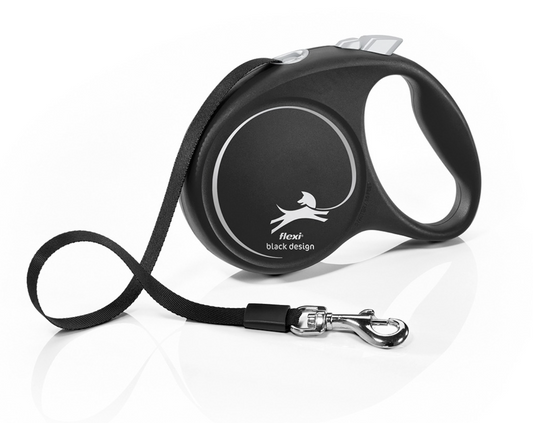 Flexi Tape Black Design Dog Lead 5 Meters Large