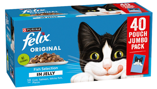 Felix Fish Selection in Jelly Wet Cat Food Pouches - 40 x 85g