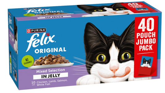 Felix Mixed Selection in Jelly Wet Cat Food Pouches - 40 x 85g