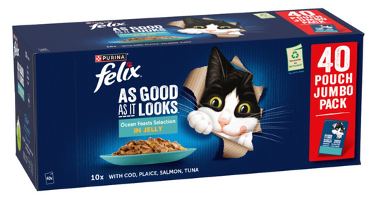 Felix As Good As it Looks Ocean Feasts Wet Cat Food - 40 x 85g