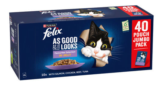 Felix As Good As it Looks Favourites Selection in Jelly Wet Cat Food - 40 x 85g