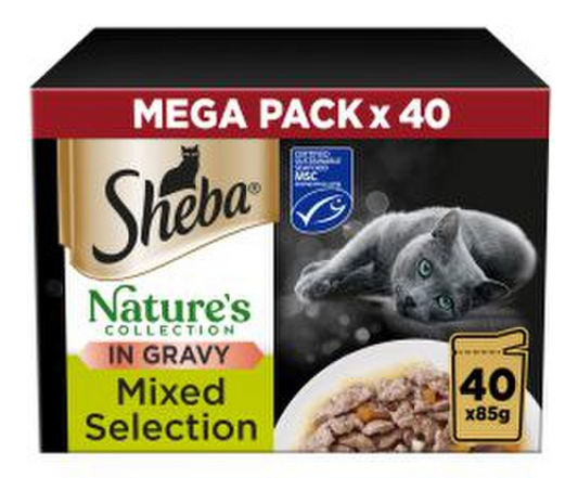 Sheba Natures Collection Mixed Selection in Gravy Cat Food Pouches - 40 x 85g