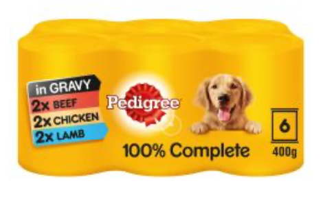 Pedigree Mixed Selection in Gravy Wet Dog Food Cans - 6 x 400g