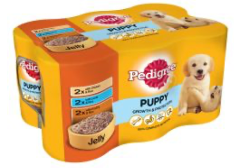 Pedigree Puppy Wet Dog Food Tins Mixed in Jelly 6 x 400g