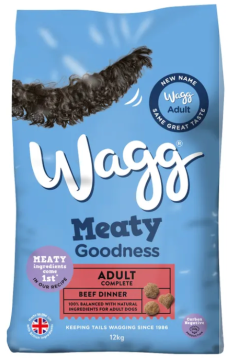 Wagg Adult Meaty Goodness Beef Dinner Dry Dog Food - 12kg